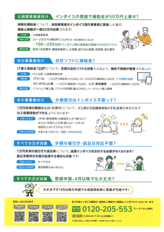 インボイス支援措置チラシ裏